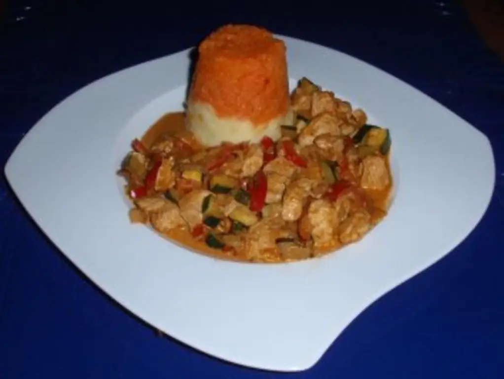 Куриная грудка с овощами и картофелем