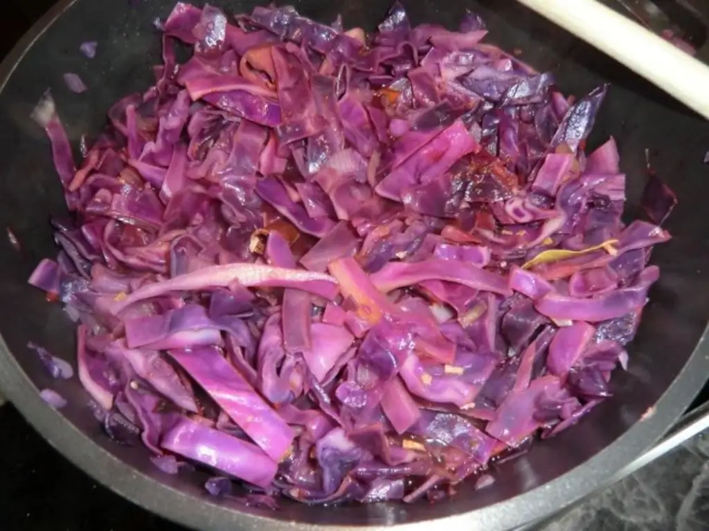 Краснокочанная капуста с краснокочанной капустой и луком