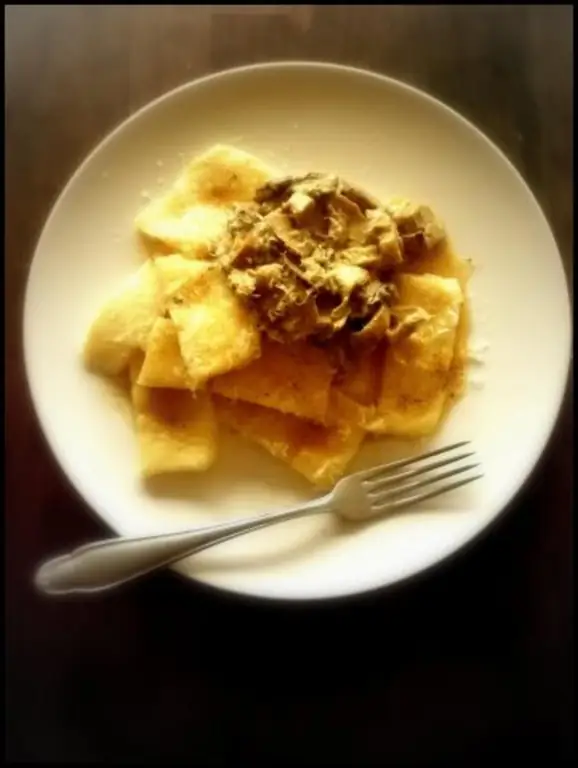 Картофельная паста с белыми грибами