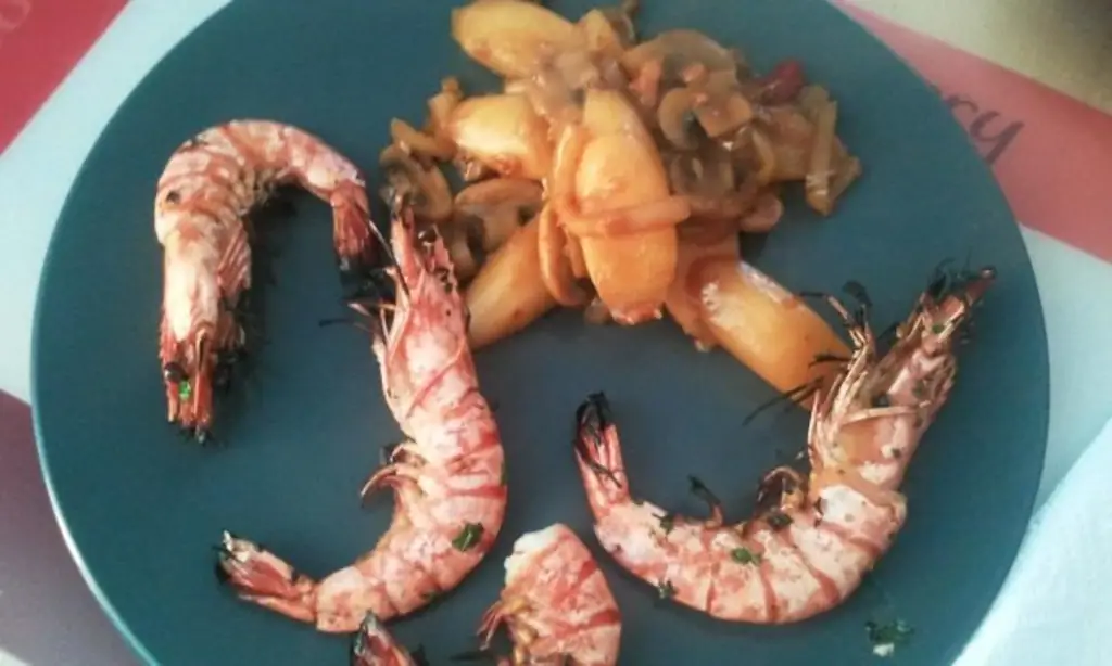 Креветки на гриле Aglio e Olio