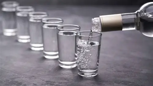 Выливание водки с едой Выливание водки с едой