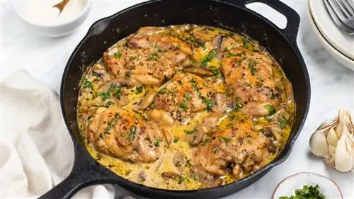 Рецепт курицы с грибами на сковороде