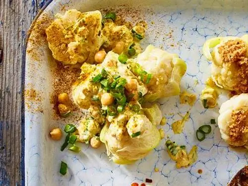 Трудно победить! Цветная капуста карри с нутом