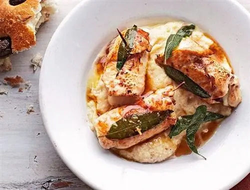 Инвольтини из курицы со сливочной полентой