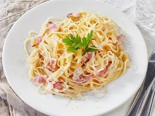 Лапша с ветчиной