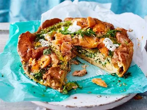 Фриттата из лосося в блинчиках