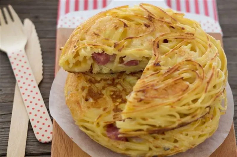 омлет из макарон омлет из макарон