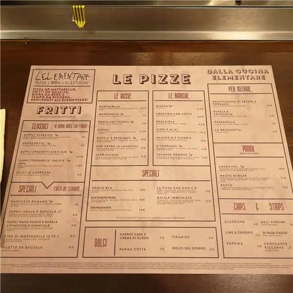 elementary trastevere menu elementary trastevere menu
