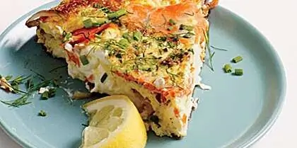 Рецепт фриттаты со сливочным копченым лососем и укропом