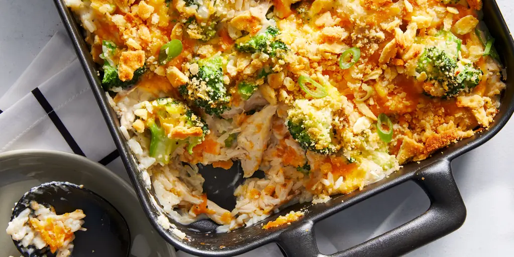 Рецепт сырной запеканки с курицей и рисом