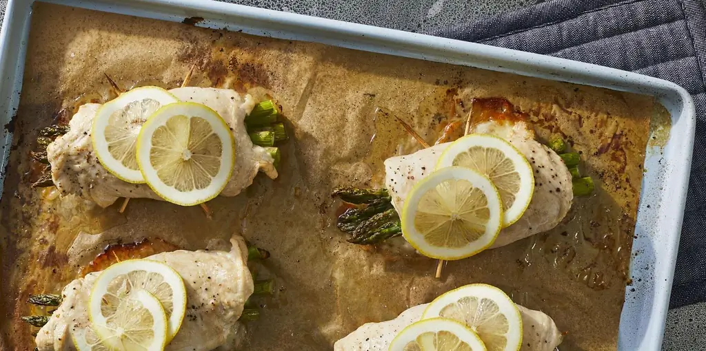 Рецепт фаршированной курицы со спаржей
