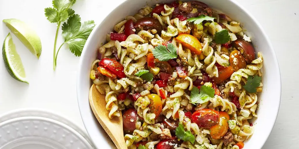 Рецепт салата с макаронами тако