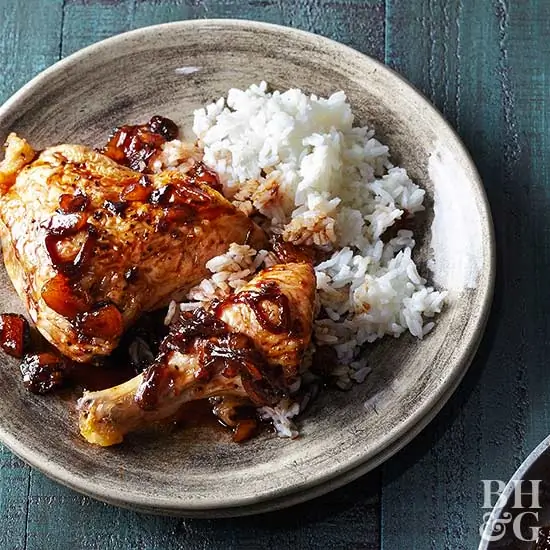 Курица в медовом соусе с чипсами из текилы