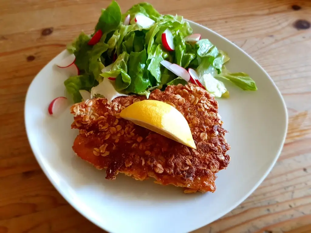 Палтус в овсяной панировке