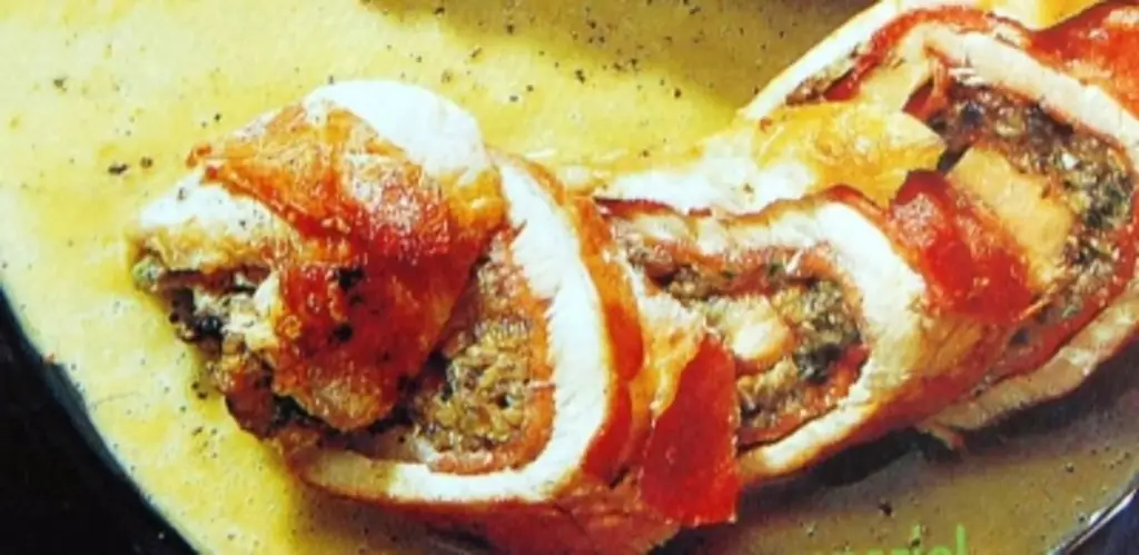 Рулады из телятины с тонким эскалопом из телятины и солью