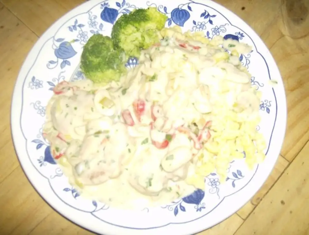 Свиное филе в сливочном соусе из белого вина