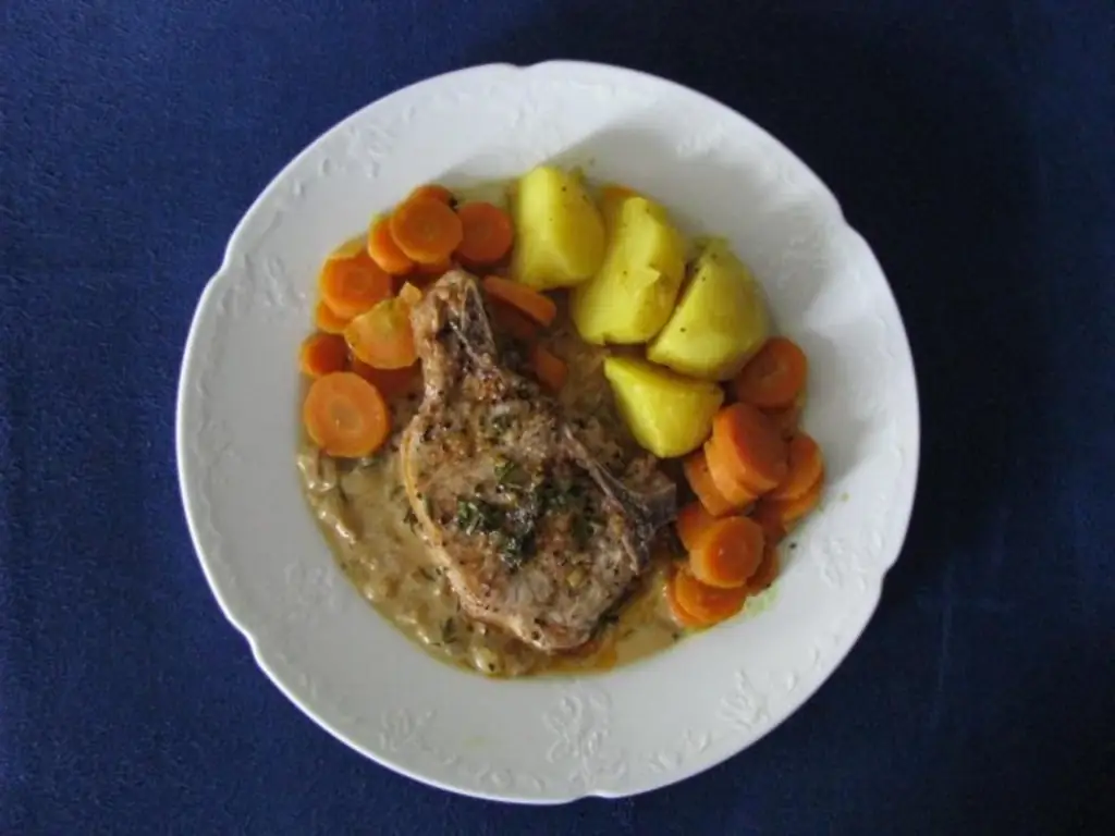 Мясо: телячья отбивная в вермуте