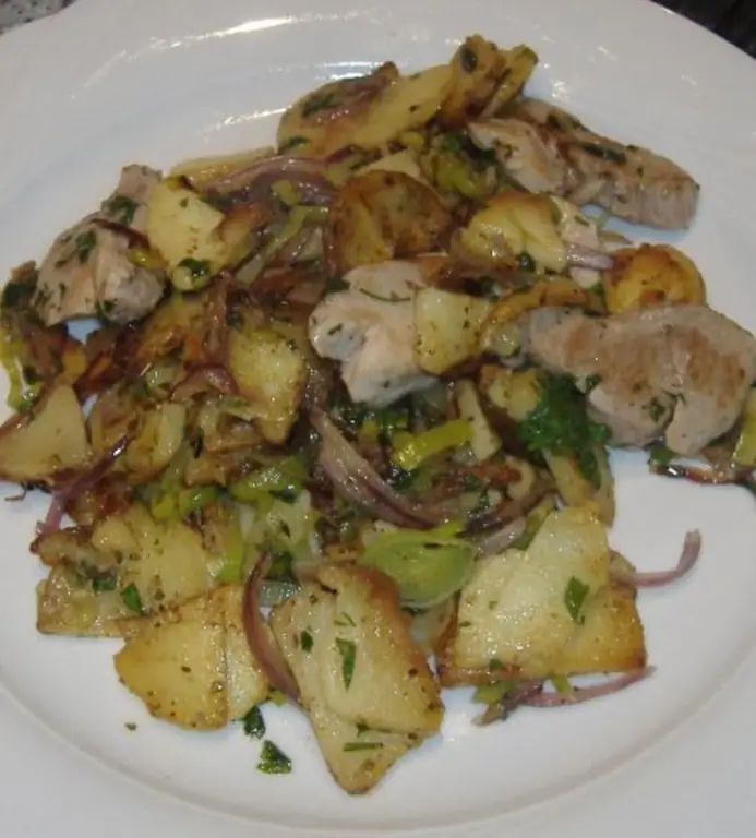 Грёстль со свиным филе и белыми грибами