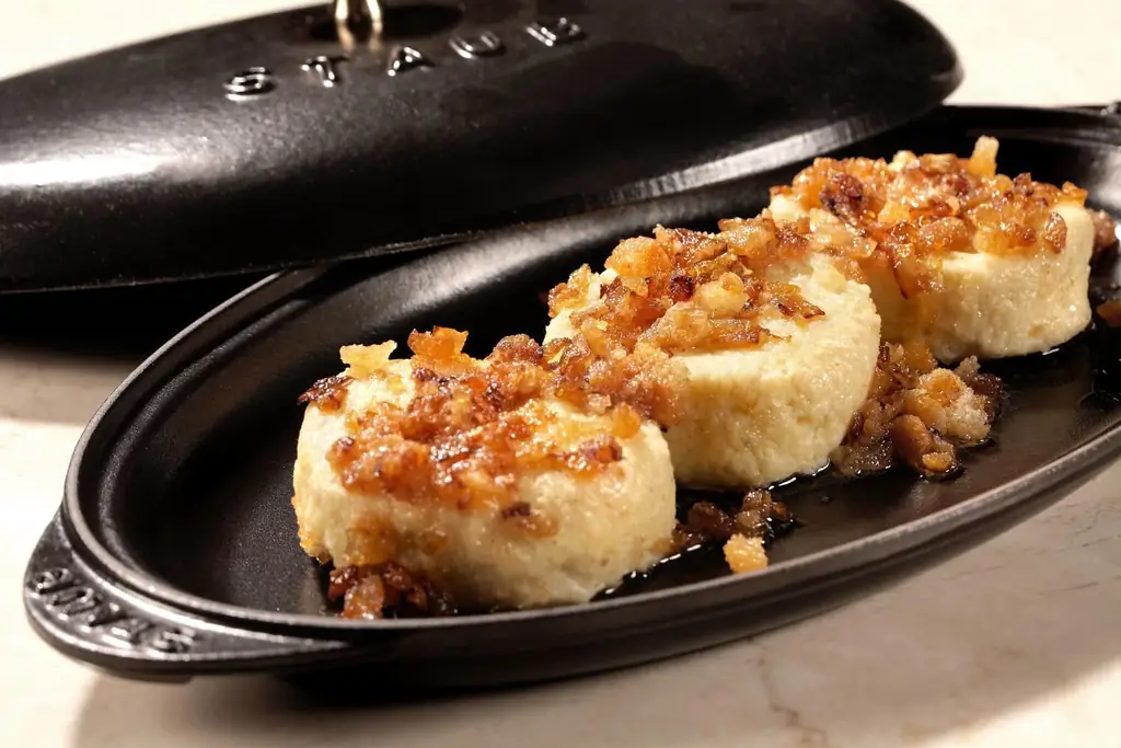 Кнедлики с начинкой из лесных грибов по-украински