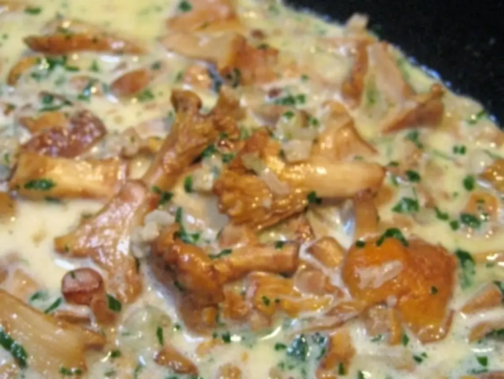 Лисички в легком соусе