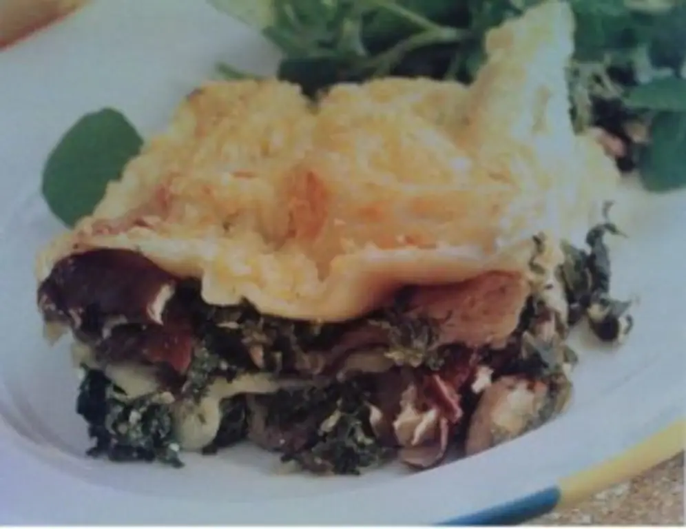 Лазанья со шпинатом и грибами по-итальянски