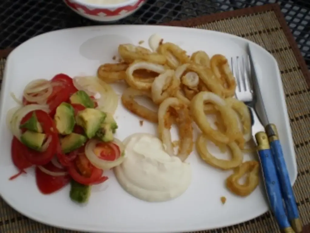 Кальмары с легким айоли