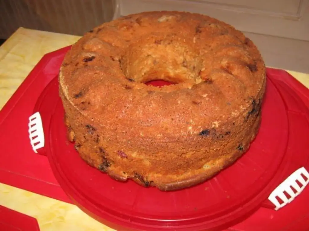 Торт на пахте с вишней и мандаринами