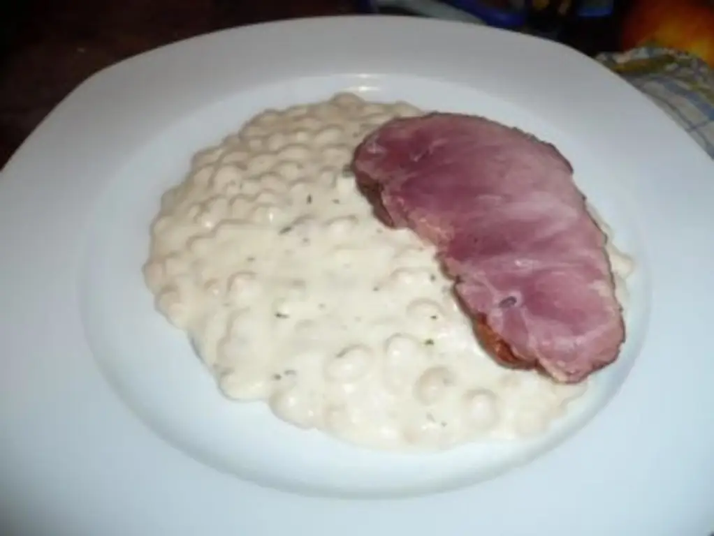 Сливочная фасоль с копченым мясом