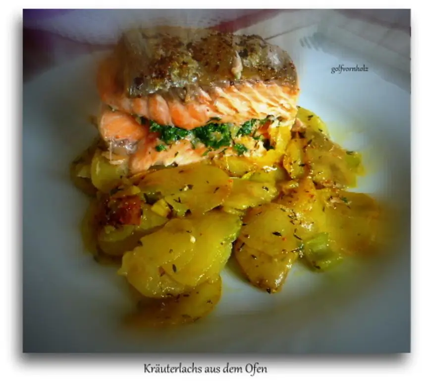 Лосось из духовки с травами