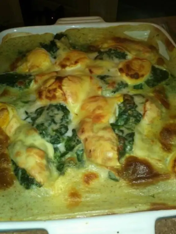 Запеканка из шпината с яйцом