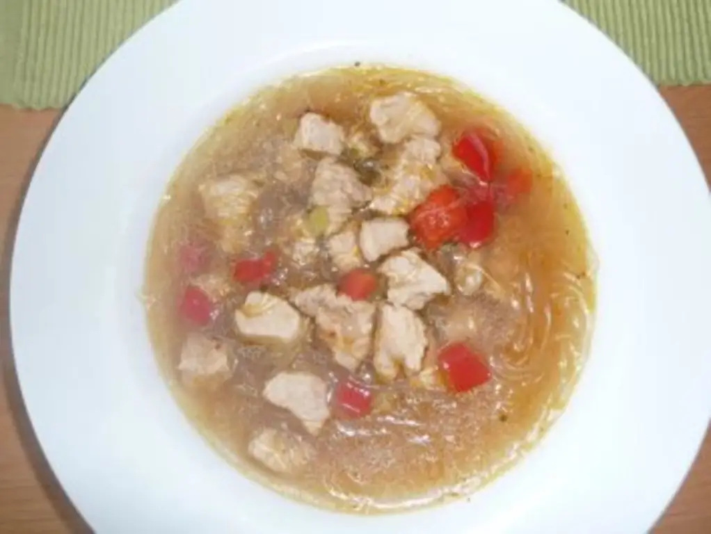 Китайский суп со стеклянной лапшой