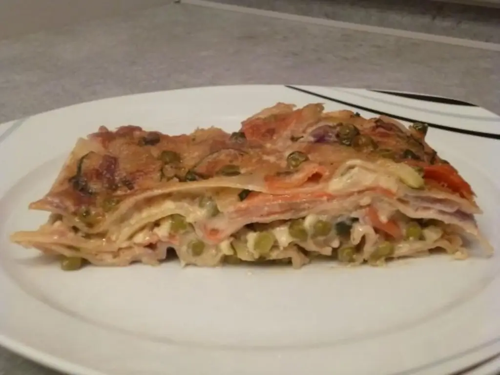 Овощная лазанья с черемшой