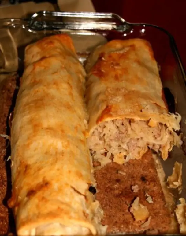 Штрудель из квашеной капусты с Для теста: и муки