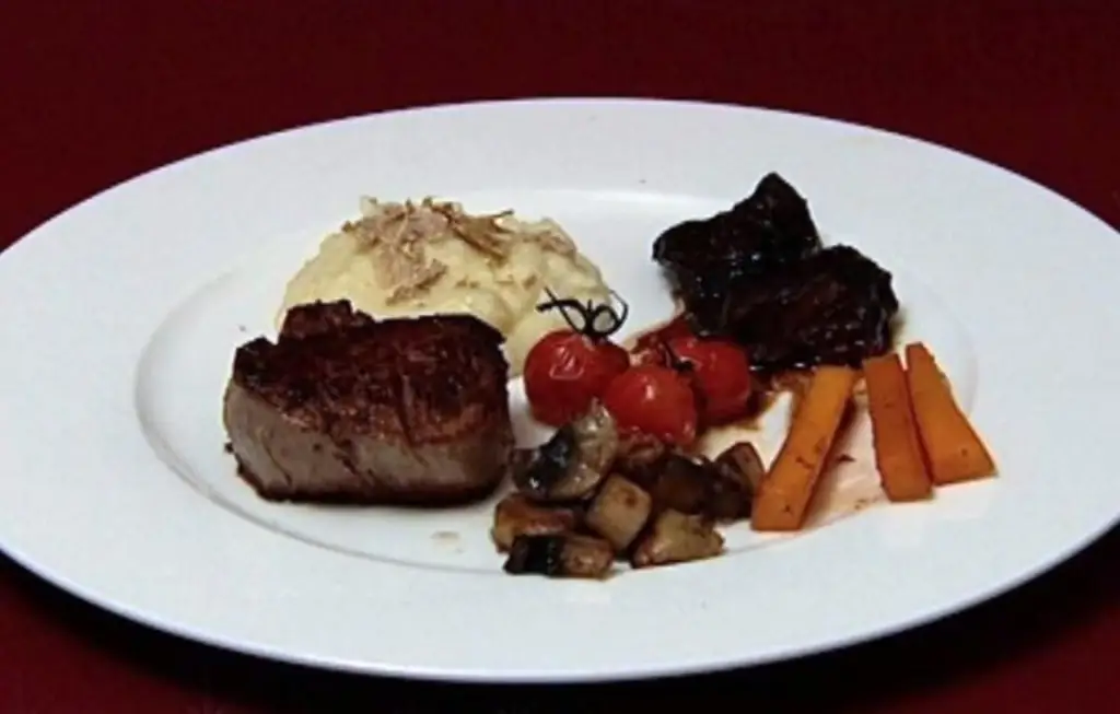 Телячьи щечки и филе телятины с трюфелем