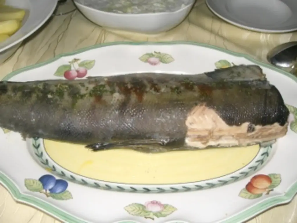 Дикий лосось с соусом из трав