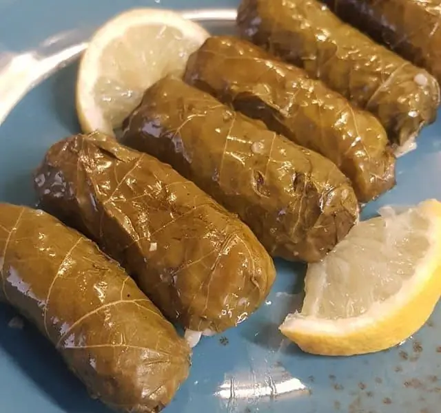 Прекрасная, хорошо завернутая и завидная долмада с виноградными листьями