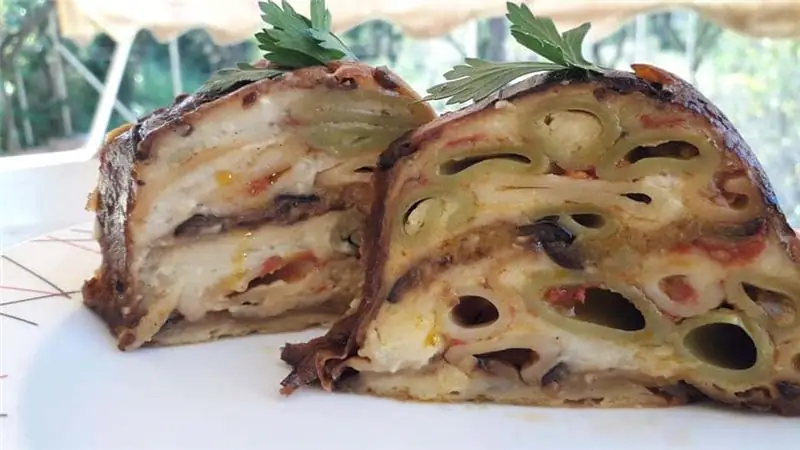 Нет слов - Баклажаны с макаронами на сковороде (Тимбал)