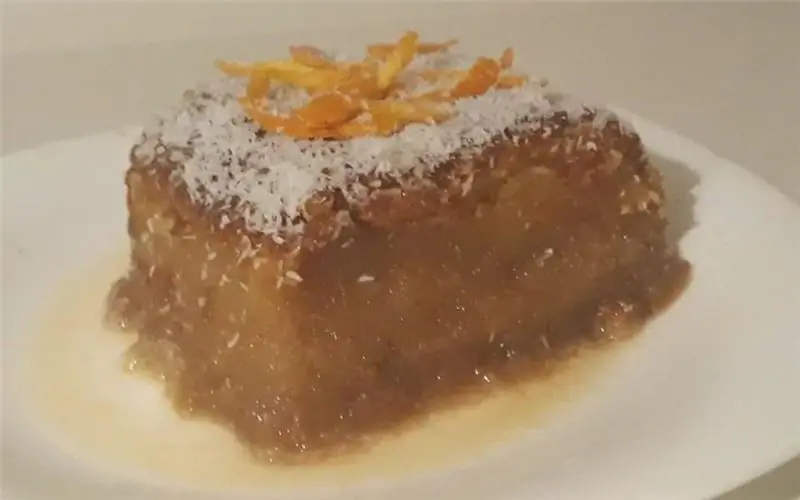 Постный равани сочный с апельсином и кокосом