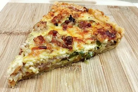 Восхитительный пикантный пирог с грибами и беконом от foodouki