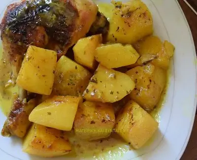 Курица с печеным картофелем! Сладость