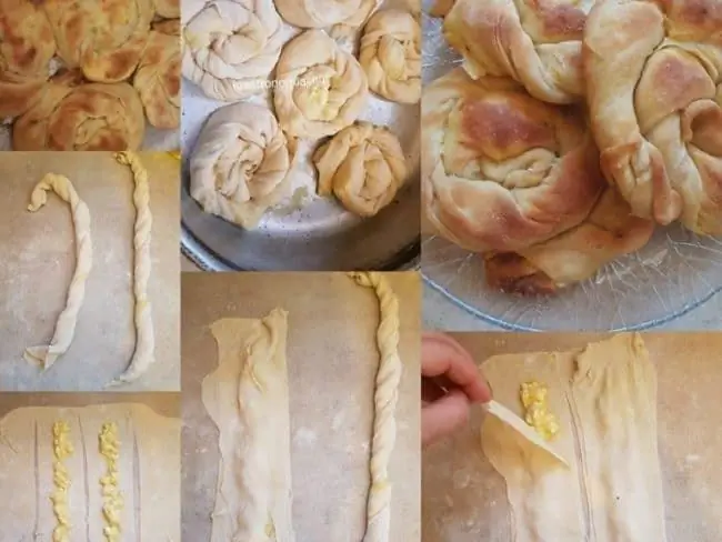 Очень красивый скрученный сырный пирог, простой и вкусный