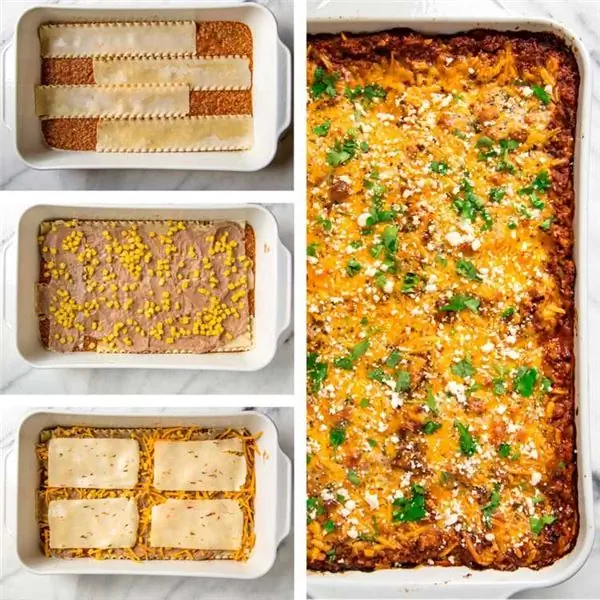 Сытное сочетание мексиканской лазаньи Сытное сочетание мексиканской лазаньи