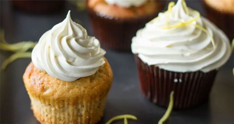 Кексы с лимоном и лимонной глазурью