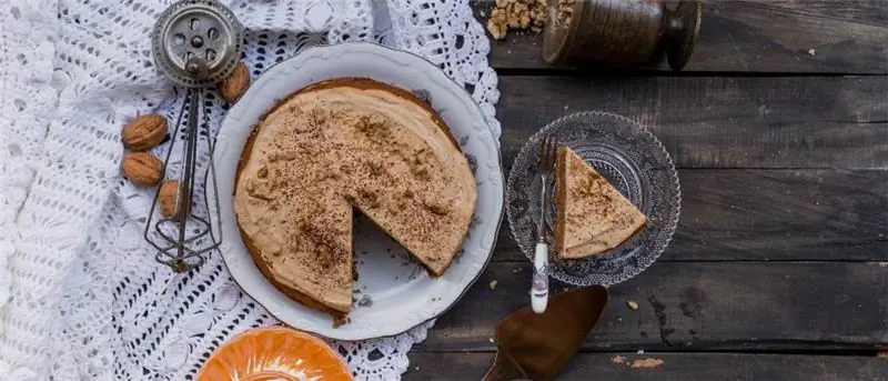 Торт Мокко с грецкими орехами, без сахара