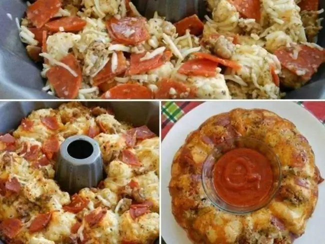 Рецепт для детского праздника: Пикантный торт со вкусом пиццы