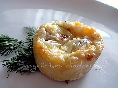 Суфле из грибов и ветчины