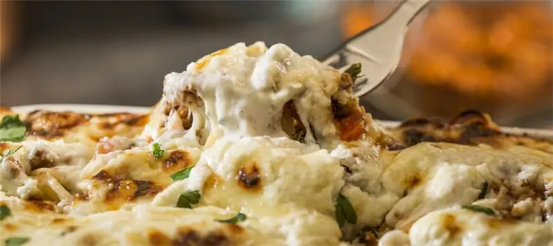 СПАГЕТТИ В ДУХОВКЕ С МЯСОМ И МОЛОЧНЫМИ СЛИВКАМИ