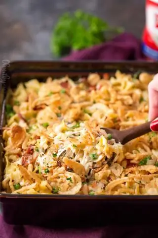 Куриная запеканка с лапшой