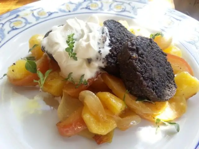 Картофельная запеканка с мясной колбасой