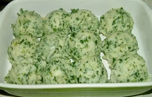Картофель со шпинатом с гребешком
